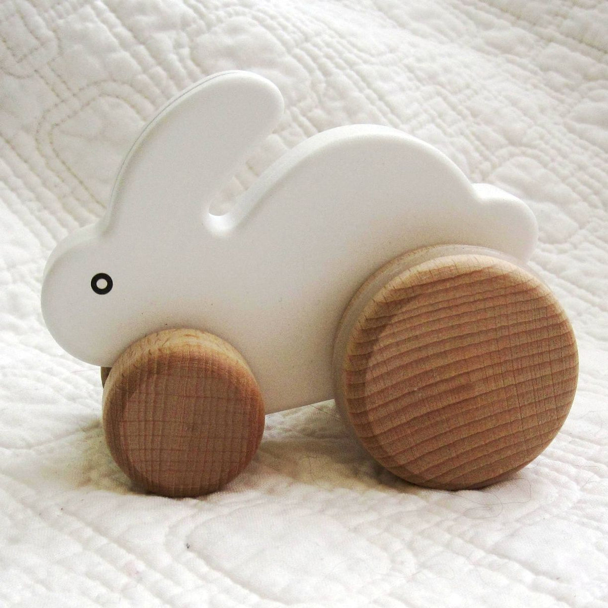 wooden bunny push toy