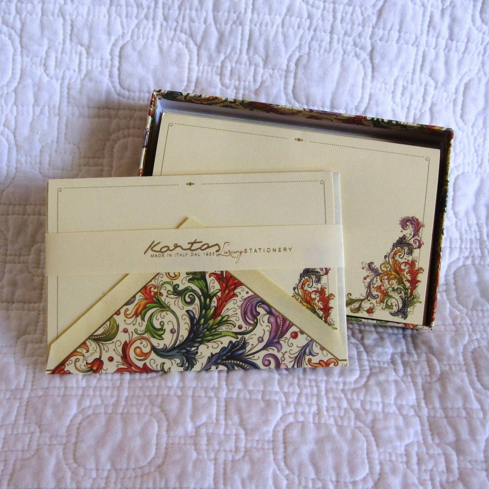 Classic Florentine Note Cards, Rossi 1931 Italian Stationery